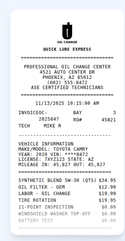 Receipt preview created with The Receipt Generator
