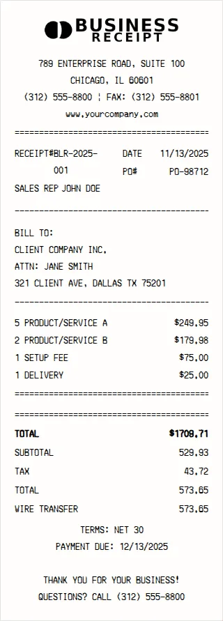 Business Logo Receipt