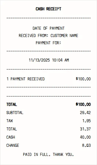 Cash Receipt