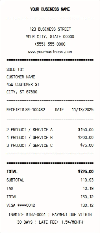 Invoice Receipt